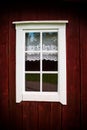 Window in wooden house, Sweden Royalty Free Stock Photo