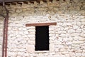 A window with a wooden lintel of an abandoned ruined building Italy, Europe Royalty Free Stock Photo