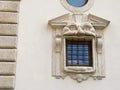 Window of the Zuccari palace to form of an open mouth of a monster to Rome in Italy.