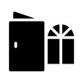Windowdoor vector glyph flat  icon Royalty Free Stock Photo