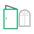Windowdoor vector.  color line    icon Royalty Free Stock Photo
