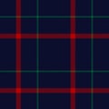 Windowpane plaid pattern Christmas in red, green, navy blue. Seamless dark herringbone textured background vector graphic.