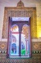 Windows of Alcazar Palace in Seville, Spain