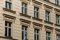 Windows on apartment building facade,    old building , Germany Royalty Free Stock Photo