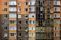 Windows and balconies of an apartment building Royalty Free Stock Photo