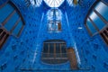 Windows and Blue tiles in nterior of Casa Batllo