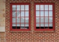 Windows on Brick Wall Historic Building Detail Royalty Free Stock Photo