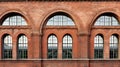 windows brick wall panoramic Royalty Free Stock Photo