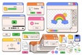 Windows browser objects mega set in graphic flat design. Vector illustration