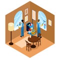 Windows Cleaning Isometric Design