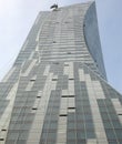 Windows Cleaning Skyscraper Warsaw Libeskind Royalty Free Stock Photo