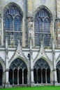 Windows in Cloisters Canterbury Cathedral Royalty Free Stock Photo