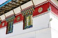 Windows detail of Tibetan Buddhism Temple in Sikkim, India Royalty Free Stock Photo