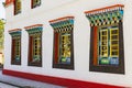 Windows detail of Tibetan Buddhism Temple in Sikkim, India Royalty Free Stock Photo