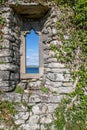 Windows details of a Church ruins in Carraroe