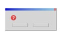 Windows dialog with buttons question sign empty
