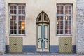Windows and doors on facade of historic building Royalty Free Stock Photo