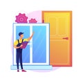 Windows and doors services abstract concept vector illustration. Royalty Free Stock Photo