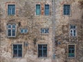 Windows on facade of historic building Royalty Free Stock Photo
