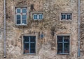 Windows on facade of historic building Royalty Free Stock Photo