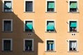 Windows, Garbatella, Rome, Italy Royalty Free Stock Photo