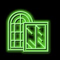windows glass production neon glow icon illustration