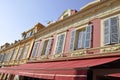 Windows of the Historic Building from old Cours Saleya Market of Nice Royalty Free Stock Photo