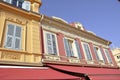 Windows of the Historic Building from old Cours Saleya Market of Nice Royalty Free Stock Photo