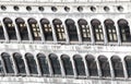 Windows in the historic palace in saint Mark Square in Venice Royalty Free Stock Photo
