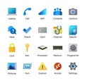 Windows 11 icon pack. Computer system icons. Laptop PC home folder shortcuts. Linux theme. Vector illustration. Royalty Free Stock Photo