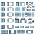 Windows icon set. Window types set. Vector.