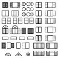 Windows icon set. Window types set. Vector.