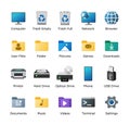 Windows 11 icons pack. Microsoft inspired desktop icon. Computer UI customization. Folder shortcuts. Vector illustration. Royalty Free Stock Photo