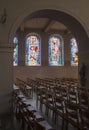windows from inside church Royalty Free Stock Photo