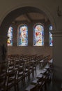 Windows from inside church Royalty Free Stock Photo