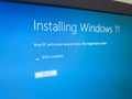 Windows 11 installation Royalty Free Stock Photo