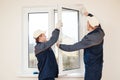 Windows installation worker Royalty Free Stock Photo