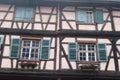 Windows in Kaysersberg the typical alsatian village in Royalty Free Stock Photo