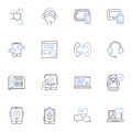 Windows line icons collection. Operating-system, Interface, Upgrade, Update, Compatibility, Desktop, Start-menu vector