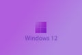 Windows 12 logo.A New update microsoft computer operating system.Pastel abstract gradient surface,background.Telsiai,Lithuania.05-