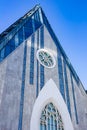 Windows of the modern university church building in Leipzig