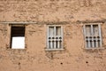 Windows of a mud house of Birkat Al Mouz Royalty Free Stock Photo