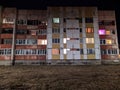 windows in a multi storey building at night Royalty Free Stock Photo