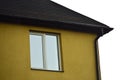 Windows of a new yellow house on a white background Royalty Free Stock Photo