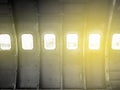 Windows of the old airplane. vintage,.Antique Royalty Free Stock Photo
