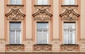 Windows of an old building, Prague Royalty Free Stock Photo