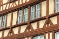 Windows of old houses in center of Strasbourg