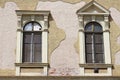 Windows of an old ruined building Royalty Free Stock Photo