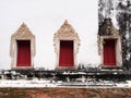 The windows of the old temple at Wat-chom-phu-wek Thailand.