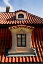 Windows on orange roofs in Prague